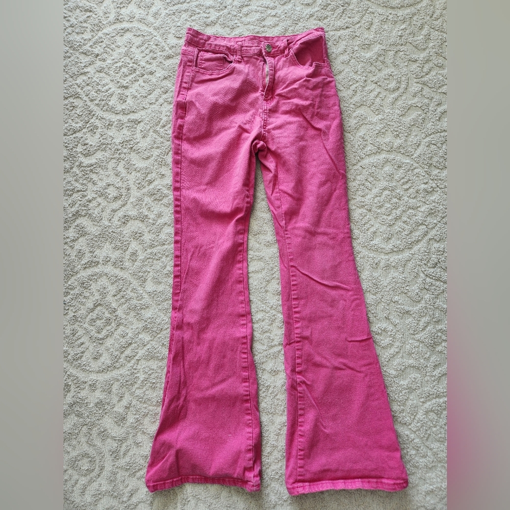 SHEIN Pink Flare & Wide Leg Jeans